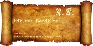 Mérai Benáta névjegykártya